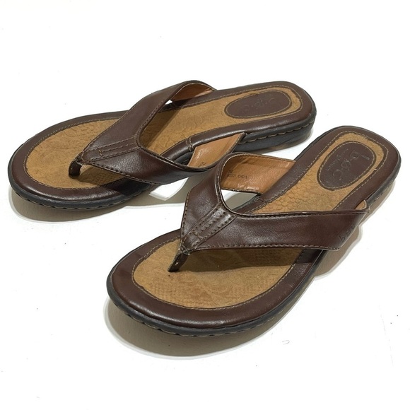 Born Concept BOC Women Brown Faux Leather Slip On Sandals Size 7M - Picture 3 of 10
